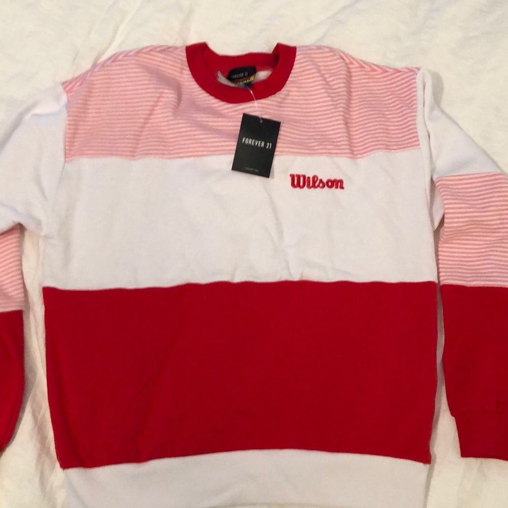 Long sleeve wilson forever 21 stripe sweatshirt